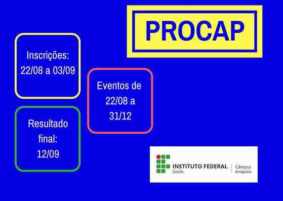 Inscrições para o Procap vão até 03/09